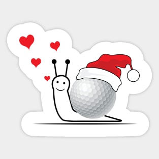 funny snail golfer got love in winter christmas Sticker